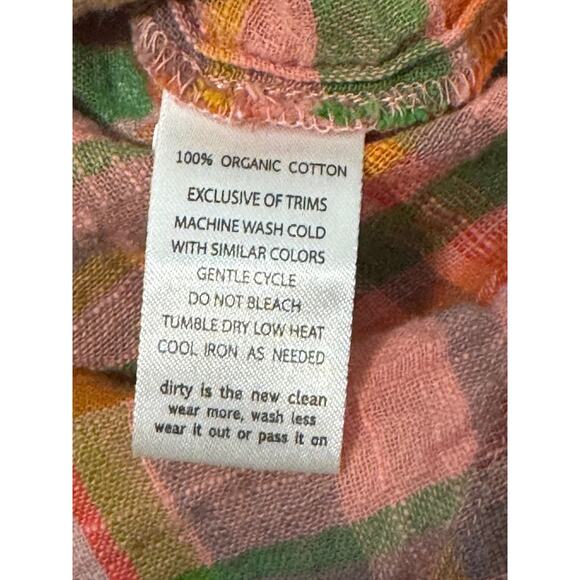 Toad&Co Camp Cove Shirt Womens Large Pink Green Plaid Organic Cotton - Picture 13 of 14